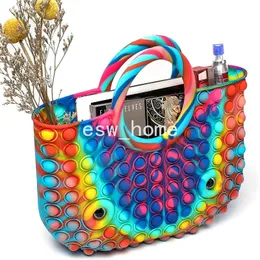 Bomboniera donna borse Push Bubbles Bag Fidget Finger Bubble Puzzle Giochi per bambini Pad Tote in gomma Borsa antistress