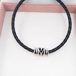 Стерлинговые серебро 925 только ювелирные изделия изготовления Pandora Love Mom Diy Charm Beared браслеты юбилейные подарки для жены женщины цепные бисер многослойное ожерелье браслетное кулон