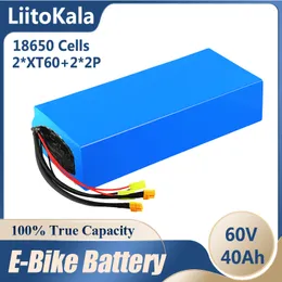 LiitoKala 60V 40ah 18650 16s13p Lithium Battery pack scooter bateria 60v40AH Electric Bicycle 67.2V 3000W ebike batteries