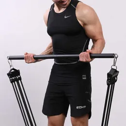 Fitness Yoga Pilates Stick Resistance Bands Bar Home Gym Chest Weight Lifting Workout Bar Pully Cable Machine Attachments H1026