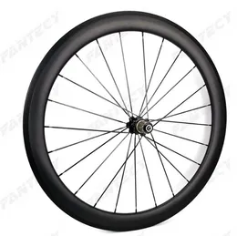 700C Carbon bakhjul 50mm Djup 25mm Bredd Clincher / Tubular Road Bike Wheelset med Novatec 372 nav