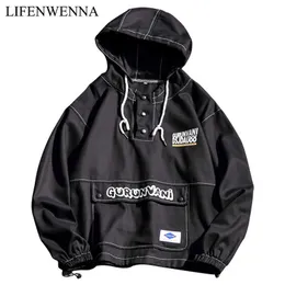 Fashion Solid Men's Jacket Spring Letter Printed Tracksuit Casual Coat Men Hip Hop Streetwear Hooded Cotton Jackets Men 5XL 210528