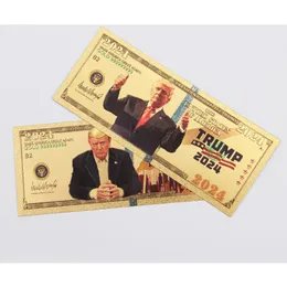 2024 Trump Prezydencki Kampania Dolar Pamiątkowy Banknot Kolekcja Gold Folia Rachunki pamiątkowe Crafts Crafts Ameryka General Wybory