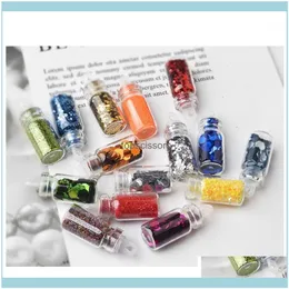 Dekorationer Art Salon Health BeautyColor Glass Bottle Slime 3D DIY Filler levererar Nagelsmycken Aessory Aessory Bright Glitter Sequin Hexagon1