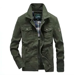 Plus storlek 7xl 8xl militär jacka män kvalitet bomull vår höst mens jackor multi-fickor casualrockar manliga chaquetas hombrre 210928