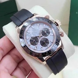 High quality rose gold fashion mens watch Meteorite face Rubber strap Sapphire Mechanical automatic sweep watches Stainless steel bracelet