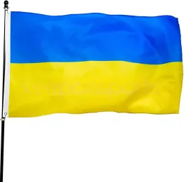 DHL DHL DHL Ukraina flagga 3FTX5FT Ukrainska Nationella flaggor Polyester med mässingsgrommen 90 * 150C