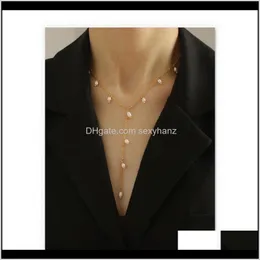 Colliers pendentifs livraison directe 2021 femmes longue gland chaîne en or perle pendentif collier dames mode fête bijoux accessoires Dsorz