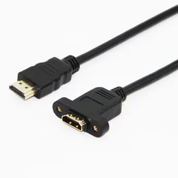 30cm 50cm 1m Gold Plated HDTV Extension Cable Male to Female With Screw Panel Mount V1.4 For 1080P PSP HDTV