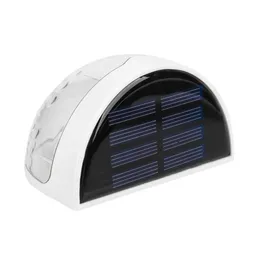 2X wasserdichte 6-LED-Solarpanel-Halbkugel-Zaun-Gartenwandleuchte für den Außenbereich - Schwarz Warm