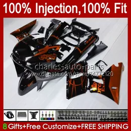 Injection Fairings For KAWASAKI NINJA orange black ZZR-400 ZZR-600 ZZR400 93 94 95 96 97 98 99 00 84HC.7 ZZR600 ZZR 600 400 2001 2002 2003 2004 2005 2006 2007 OEM Body Kit