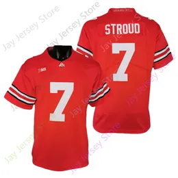 2021 NY NCAA College Ohio State Buckeyes Football Jersey 7 C. J. Stroud Red Size S-3XL All sömnad ungdom vuxen