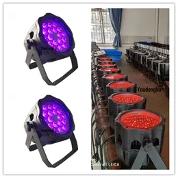 2pcs Vattentät Par LED IP65 18X18W RGBWA UV 6In1 LED DMX Outdoor Pier kan visa scenbelysning