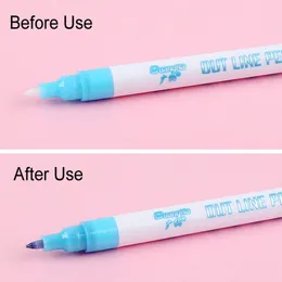 Clephan Toptan 8 PC/Set Çift Çizgi İşaret Kabuğu Yazma Çizim Kalemi Öğrenci Sanat Markers Pens Kırtasiye Kaligrafi Yazı Yazma Araçları