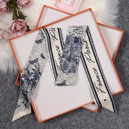 2021 Designer Headband Luxury Brand Women's Summer Versatile Scarf Tie High Quality Materials Small Scarfs Hair Accessories