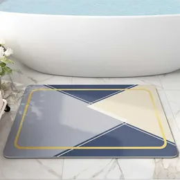 Eovna Diatomite Bath Mat Anti-Slip Foot Mat Absorbent Bath Rug Quick Drying Carpet Fast Drain Bathroom Set Entrance Doormat 211130