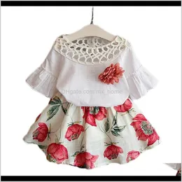 Zomer Mode Meisjes Kids Babykleding Bloem Tops Jurken Kinderen Eenvoudige Pakken Kleding K1 Fzvl3 6Twrs