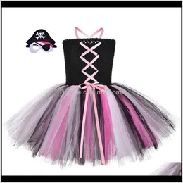 Girls Dresses Baby Clothing Baby Kids Maternity Drop Delivery 2021 Meninas Pirata Shoulderless Tutu Vestido Com Blinkers Desempenho Clientes