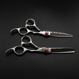 XUANFENG 6 Zoll Friseurschere Set – Schwarz/Silber, 440C Stahl, Inkl. Ausdünnschere