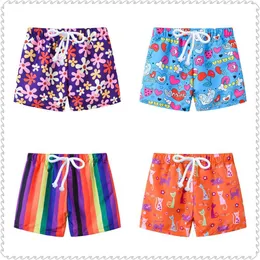 Rainbow Girl Casual Beach Shorts Pants Floral Baby Girls Pant Children Breeches Boys Coast Knicker Panties 2 3 4 5 6 7 Years 210413