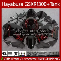 OEM Body +Tank For SUZUKI Hayabusa GSXR 1300CC GSXR-1300 1300 CC 1996 2007 74No.74 GSX-R1300 GSXR1300 96 97 98 99 00 01 GSX R1300 02 03 04 05 06 07 Fairing Kit black red blk