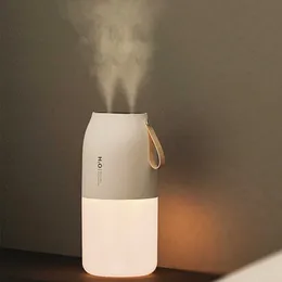 300ml Dual Sprayer Air Humidifier 2000mAh USB Rechargeable Battery Wireless Aroma Mist Maker Fogger Diffuser Light Umidificador 210724