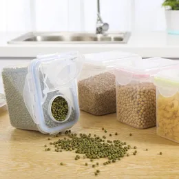 Botellas de almacenamiento Frascos Caja de cocina de plástico Tanques Dispensador de cereales Contenedores Organizador