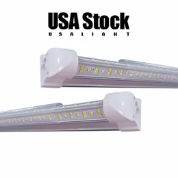 US Stock LED-rör V-formade 4FT 5FT 6FT 8FT Kylare dörr LED LICHT-rör T8 dubbelsidiga SMD2835 LED-lysrör AC 85-265V