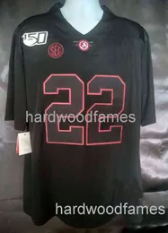 Пользовательский N. Harris #22 Black Alabama Crimson Tide Football Jersey 150th Patch Men Men Women Youth Stitch, чтобы добавить любое имя номера XS-5XL