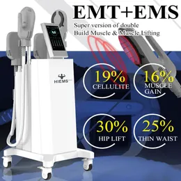 垂直2 in 1ダブルファンクションEMT + EMS 4ハンドルボディ彫刻筋肉刺激装置お尻のリフトの燃焼脂肪emslim hiemsボディ輪郭フィットネス機械