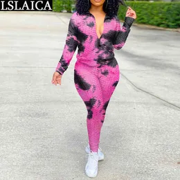 Roupas de clube para mulheres impressão fitness tracksuit 2 peça elástico cintura da moda ubrania damskie 210520