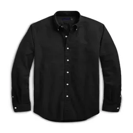 Mens Shirts Tops Designer Horse Embroidery Blouse Long Sleeve Solid Color Slim Fit Casual Business Clothing Chemise Homme