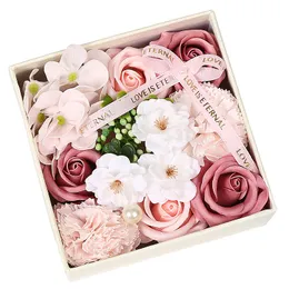 DHL FREE Valentine's Day Gift Toy Square Artificial Soap Flower Gift Box For Girl Friend Mother YT199502