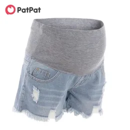 Pantaloncini estivi premaman in denim strappato per la cura della pancia Pantaloni da donna 210528