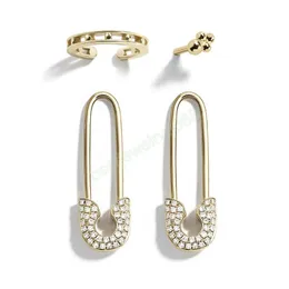 4st set örhängen legering pins rhinestone dangle örhänge enkla öronklipp örhängen för kvinnor oorbellen öron mode smycken brincos