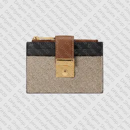 658228 PADLOCK CARD CASE WALLET Designer Womens Canvas Zipper Portamonete con sacchetto per la polvere