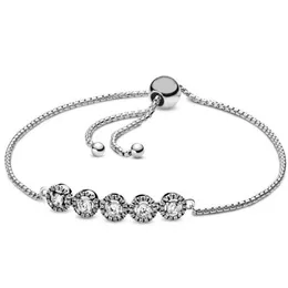 Novo 2021 100% 925 Sterling Silver Diamond Bracelet Fit DIY Original FShion Jóias Presente 666778