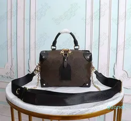 Petite Malle Souple Bolsa Feminina Designer com Corrente Bolsa de Couro Corpo Cruz Designers Luxos Coleção 2021 Bolsa com Alça Carteiras Flap 52652