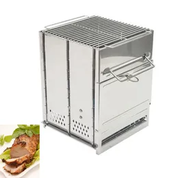 Wood Stove Outdoor Folding Stainless Steel Charcoal Barbecue Stove Barbecue Grill Picnic Alcohol Accessories