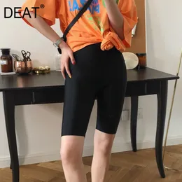 [DEAT] Solid Färg Hög Midja Elastiska Tight Leggings Yoga Capris Kvinnors byxor Y2K Kläder Mall Goth Casual Summer GX361 210428