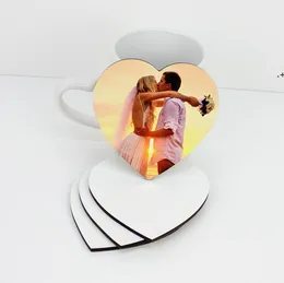 DIY sublimering tom coaster trä kork kopp kuddar mdf reklam gåva marknadsföring kärlek rund blommaformade kopp mattor jjf10961