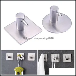 Hooks Storage Housekee Organization Home Gardenhooks & Rails Self Adhesive Wall Mount Hook Key Robe Coat Towel Heavy Duty Stainless Steel No