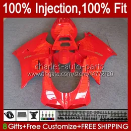 Injectie Gloss rood Stroomlijnkappen Voor DUCATI 748 853 916 996 998 S R 94 95 96 97 98 42No.66 748R 853R 916R 996R 998R 94-02 748S 853S 916S 996S 998S 1999 2000 20 01 2002 OEM-carrosserie