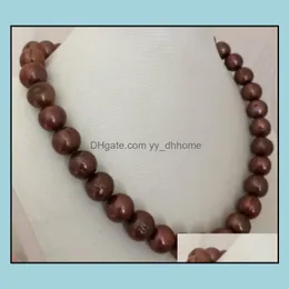 Beaded Halsband hängsmycken 12-1 m chokladfärger naturliga pärlhalsband 18 tum 925 sier lås kvinnors gåva droppleverans 2021 h6svi