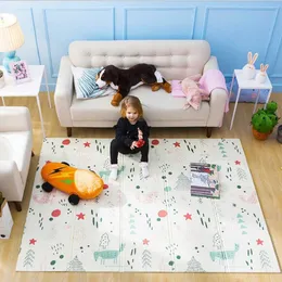 Waterproof Play Mat for Children Thick Foldable Crawling Pad XPE Foam Puzzle Game Toys Cartoon Double Side Carpet Kids Rug 210724