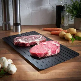 Fast Defrosting Tray Kitchen Gadget Tool Thawing Frozen Food Meat Seafood Fruit Quick Aluminum Alloy Defrost Plate Board JY0015