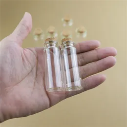 50PCS / Parti 22 * ​​60mm 12ml Storage Glasflaskor med Cork Stoppar Hantverk Småburkar Transparent Tom Glasburk Mini Bottle Gift 211101