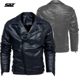 Herren Lederjacke Racing Motorradkleidung Patchwork Große Herren Ledermantel Herbst und Winter 211009