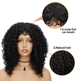 Syntetyczne perwersyjne krwawe perukę krótkie kręcone peruki afro puszyste perukę puszystą falistą syntetyczną peruki do włosów dla czarnych kobiet