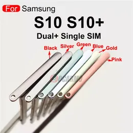 För Samsung Galaxy S10 Plus S10+ S10E Dual Single Sim Card slot Tray Holder Card Reader Socket Ersättningsdelar